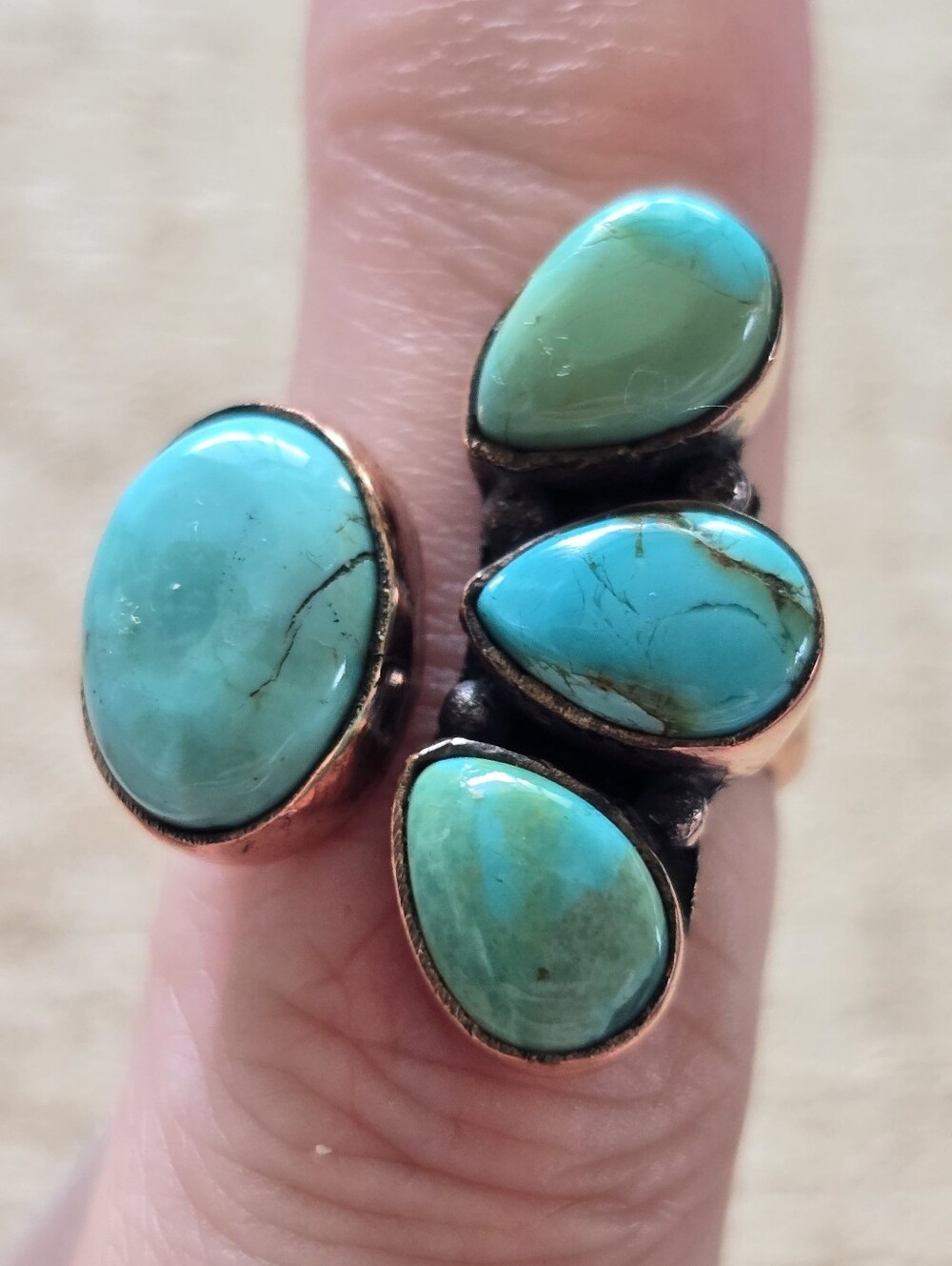 Mojave Turquoise Open Ring In Copper, Southwestern